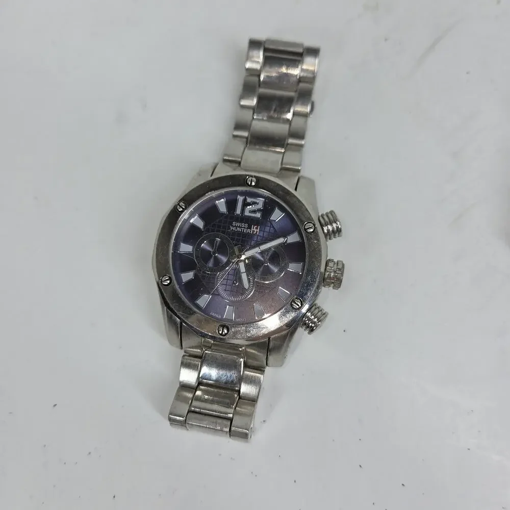 Swiss Hunter Hadley Roma Men Watch Lot Watches Timepiece Silver Mens